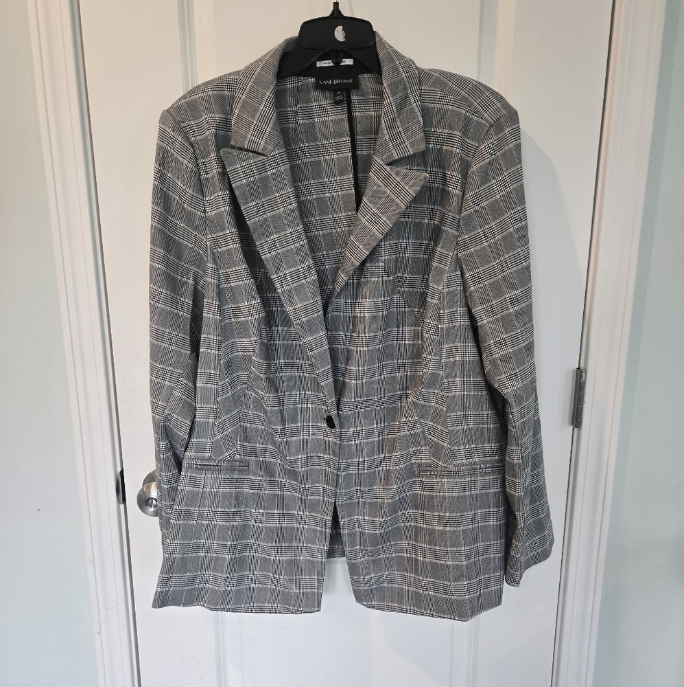 Lane Bryant Classic Checkered The Bryant Blazer Size 20